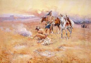 Blackfeet Burning Crow Buffalo Range by Charles Marion Russell