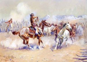 Navajo Wild Horse Hunters by Charles Marion Russell