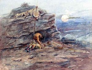 Mourning Her Warrior Dead by Charles Marion Russell