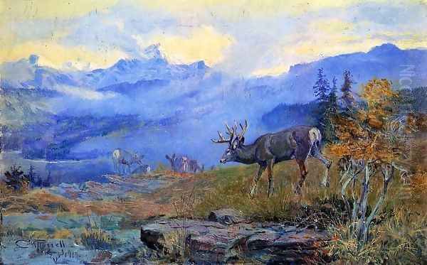 Deer Grazing - view 1