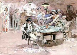 Peaceful Valley Saloon by Charles Marion Russell