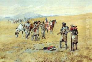 Captain Lewis Meeting the Shoshones I by Charles Marion Russell
