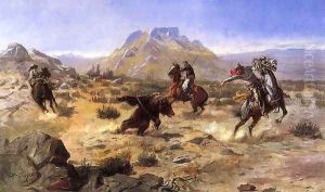 Capturing the Grizzly by Charles Marion Russell
