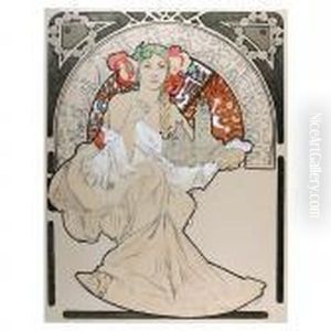 Lovely Protector by Alphonse Maria Mucha