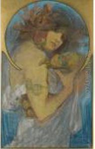 Study For A Poster: Fruit by Alphonse Maria Mucha