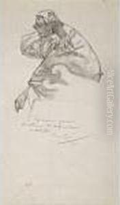 Woman Bending Over by Alphonse Maria Mucha