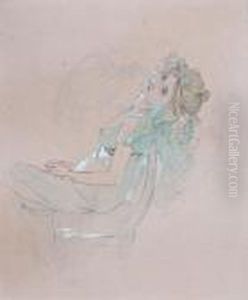 Femme A La Chevelure De Fleurs by Alphonse Maria Mucha