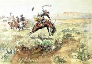 Bronco Busting by Charles Marion Russell