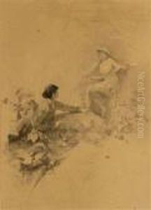 Illustrative Zeichnung by Alphonse Maria Mucha