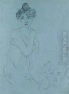 Fidura E Testa Di Donna (giulietta E Oloferne) by Alphonse Maria Mucha