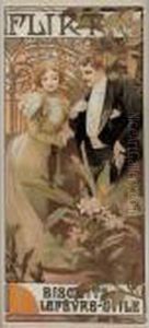 Flirt (rennert/weill 72) by Alphonse Maria Mucha