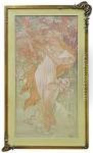 ''printemps'' by Alphonse Maria Mucha