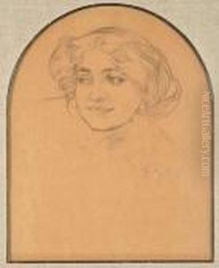 The Head Of A Girl by Alphonse Maria Mucha