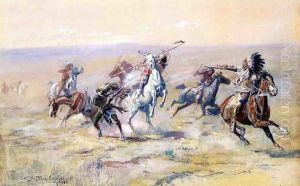 When Sioux and Blackfoot Meet by Charles Marion Russell