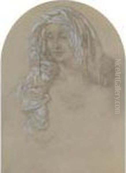 Woman With Headscarf And Star Medallion - view 1