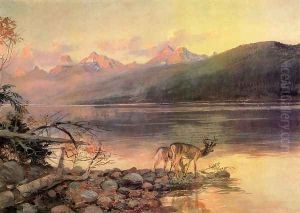 Deer at Lake McDonald by Charles Marion Russell
