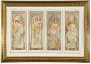 Four Times Of A Day by Alphonse Maria Mucha