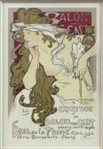 Salon Des Cents / Xxeme Exposition by Alphonse Maria Mucha