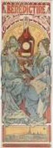 Benedictine De L'abbaye De Fecamp (r./w. 8) by Alphonse Maria Mucha