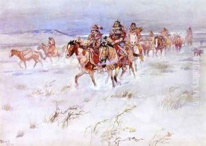 Crees Coming in to Trade by Charles Marion Russell