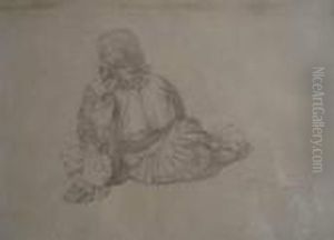 Jeune Fille De Dos by Alphonse Maria Mucha