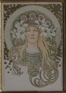 Sarah Bernhardt From La Plume by Alphonse Maria Mucha