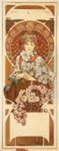 A Poster For An Economic And Industrial And Ethnographical Exhibition In Vykov by Alphonse Maria Mucha