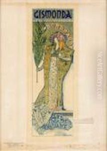 "sarah Bernardt", Trois Planches
Extraites Des "maitres De L'affiche", (n° 27, 114, 166) Imp. Chaix,
Encre Lorilleux Et Cie, Tampon Gauffre De L'editeur by Alphonse Maria Mucha