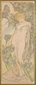 < Iris>. by Alphonse Maria Mucha