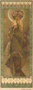 Clair De Lune, From Les Etoiles by Alphonse Maria Mucha