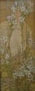 L'iris. Affiche De La Serie : Les Fleurs by Alphonse Maria Mucha