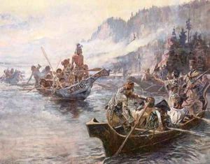 Lewis and Clark on the Lower Columbia by Charles Marion Russell