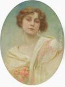 Young Woman In Folk Costume by Alphonse Maria Mucha