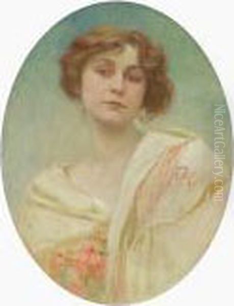Portrait Of A Young Woman In Folk Costume - view 1