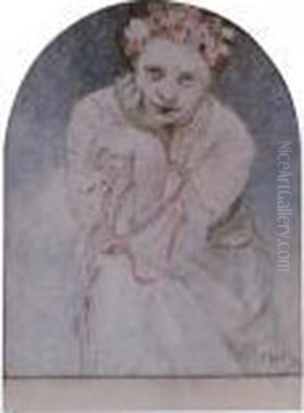 Seated Girl With A Garland - view 1