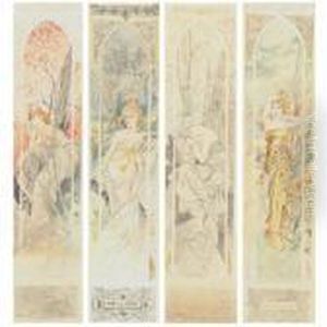 The Four Times Of Day by Alphonse Maria Mucha
