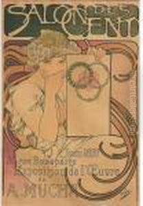Salon Des Cent, 1897 (rennert-weill 36) by Alphonse Maria Mucha