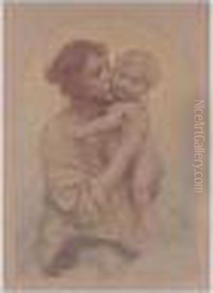 A Mother Embracing Her Child - view 1