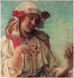 Young Girl In Moravian Costume by Alphonse Maria Mucha