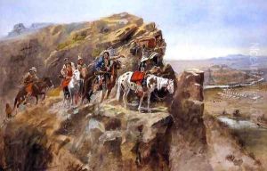 Indians on a Bluff Surveying General Miles' Troops