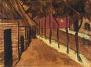 Dorfstrasse Am Abend - Entstanden Auf Einer Balkanreise Dorfstrasse Am Abend - Entstanden Auf Einer Balkanreise