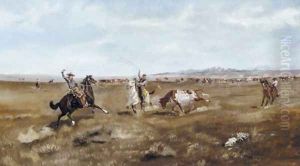 Branding Cattle by Charles Marion Russell