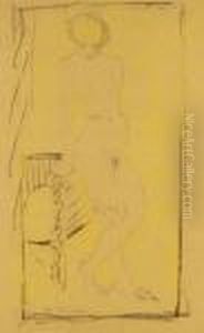 Stehender Weiblicher Akt by Otto Mueller