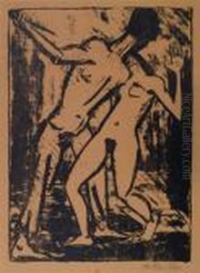 Der Mord 3 (liebespaar Ii). by Otto Mueller