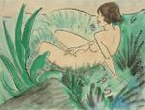 Madchen Im Dunengras by Otto Mueller