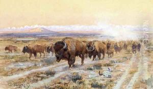 The Bison Trail by Charles Marion Russell