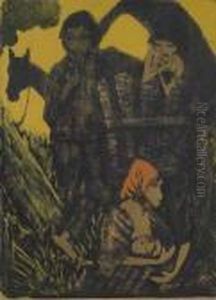 Zigeunerfamilie Am Planwagen by Otto Mueller