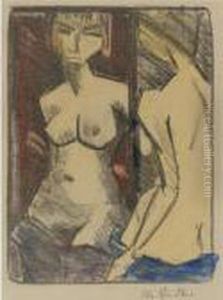 Madchenakt Vor Dem Spiegel (karsch 132) by Otto Mueller