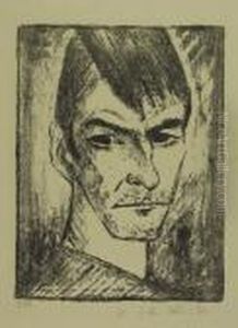 Selbstbildnis Nach Rechts by Otto Mueller
