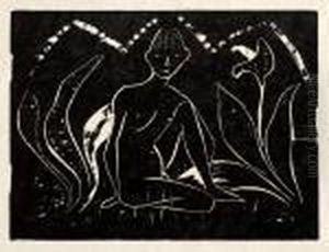 "knabe Zwischen Blattpflanzen (knabe Im Schilf)". 1912 by Otto Mueller